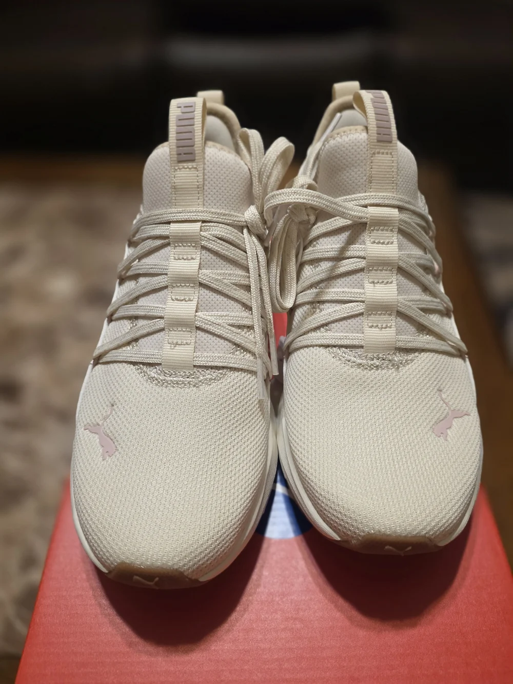 PUMA Women’s Beige Lightweight Athletic Sneakers